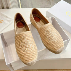 WOVEN LOAFER IN TAN BEIGE RAFFIA