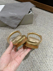 WHITNEY SLIDE IN GOLD CROCODILE LEATHER