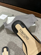 WHITNEY SLIDE IN BLACK CROCODILE LEATHER