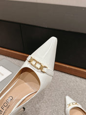 ROMAN HIGH-HEEL 10 CM IN WHITE CALFSKIN