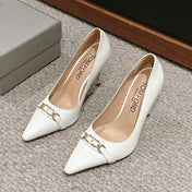 ROMAN HIGH-HEEL 10 CM IN WHITE CALFSKIN