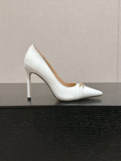 ROMAN HIGH-HEEL 10 CM IN WHITE CALFSKIN