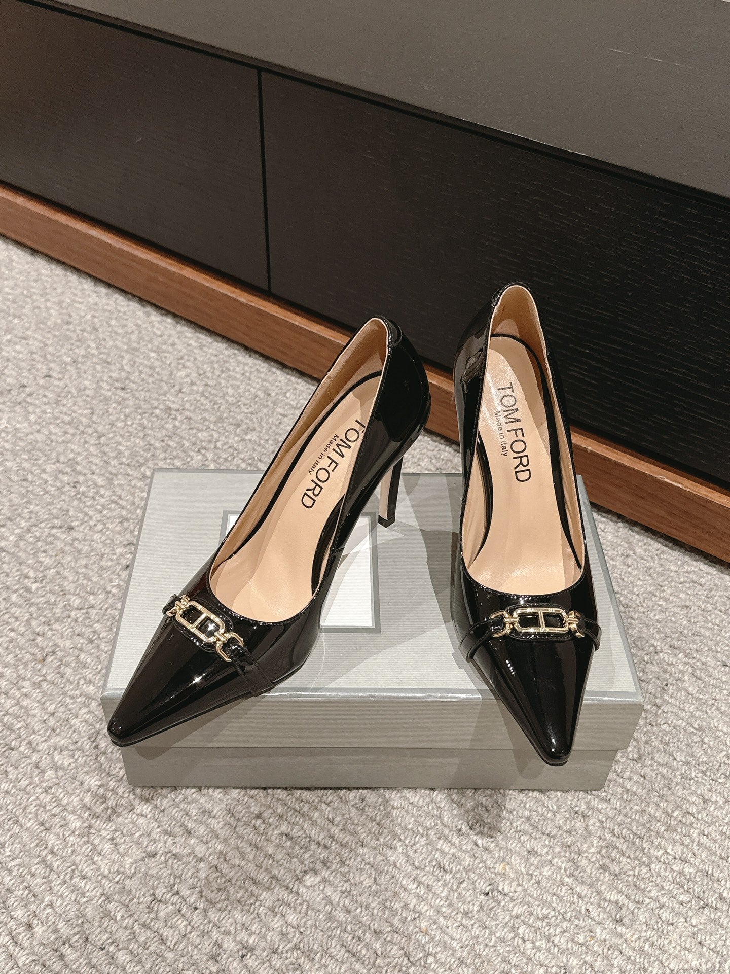 ROMAN HIGH-HEEL 10 CM IN BLACK CALFSKIN