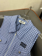 SLEEVELESS CHECKED DRESS WITH MATCHING BELT