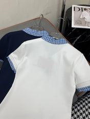 POLO SHIFT DRESS PLAID DESIGN PIQUÉ COTTON 266701