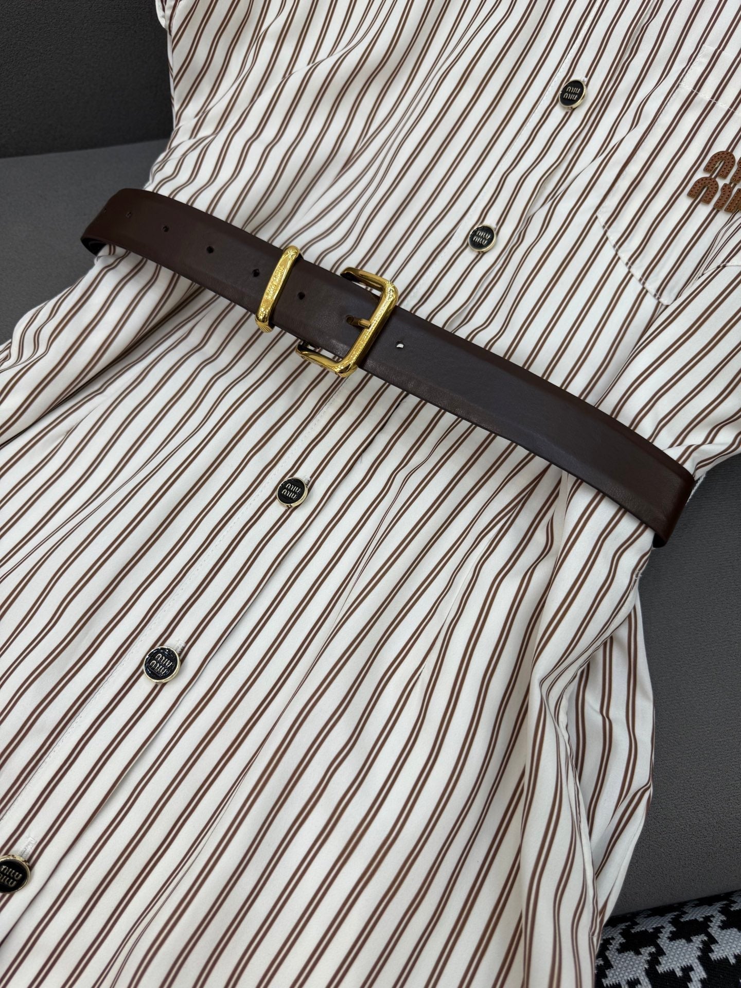 MM STRIPED LAPEL DRESS 25S IN POLYESTER 266615