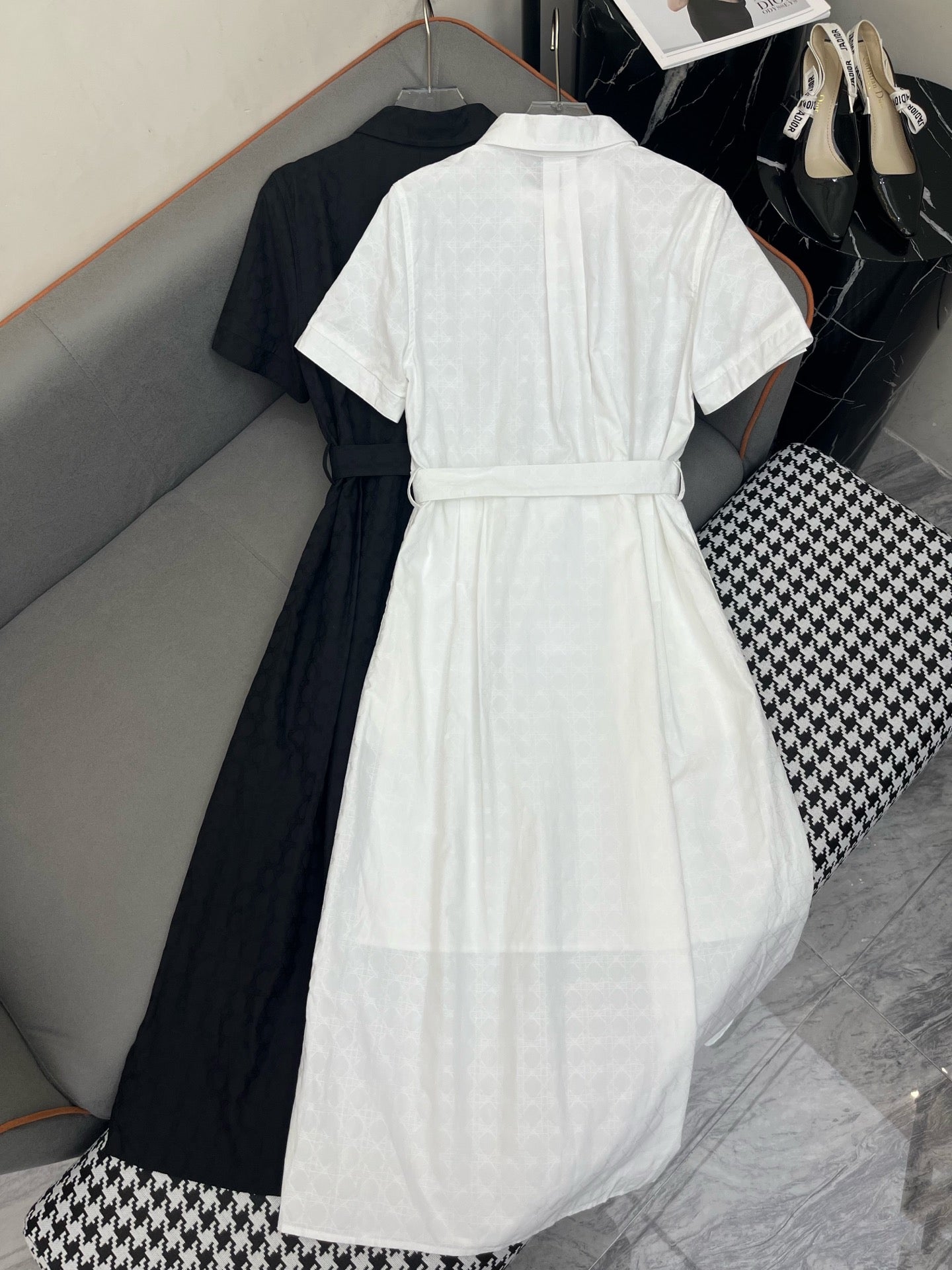 DIOR LONG SHIRT DRESS 25S IN COTTON JACQUARD 266617