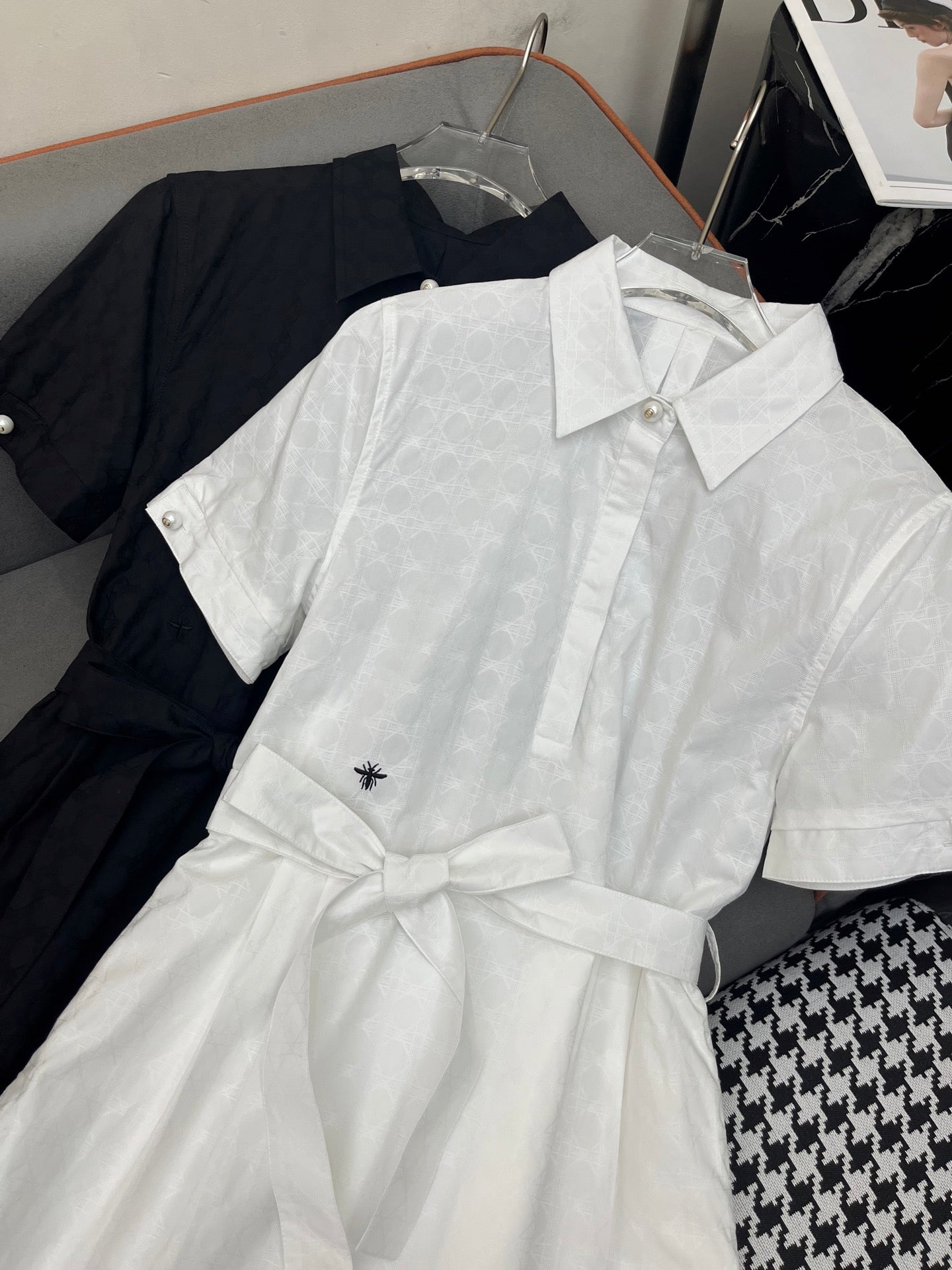 DIOR LONG SHIRT DRESS 25S IN COTTON JACQUARD 266617