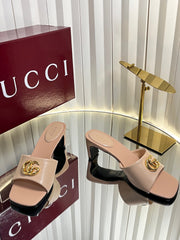 GUCCI 26S HIGH-HEELED SANDALS 45 MM IN NUDE PINK CALFSKIN