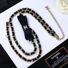 CHANEL 25S CHAIN BELT IN BLACK CALFSKIN 610547