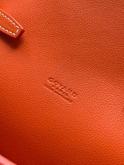CHYPRE WALLET-POUCH 21 IN ORANGE GOYARDINE CANVAS AND CALFSKIN