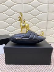 BALMAIN 25S BALMAIN MULES IN BLACK FULL CALFSKIN