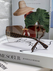 FF PATTERN FIRST CRYSTAL SQUARE FRAME SUNGLASSES 562044 IN ACETATE