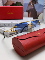 PANTHÈRE RIMLESS RECTANGULAR FRAME SUNGLASSES 543542 IN METAL