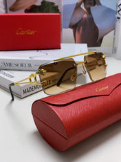 PANTHÈRE RIMLESS RECTANGULAR FRAME SUNGLASSES 543542 IN METAL