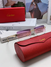 PANTHÈRE RIMLESS RECTANGULAR FRAME SUNGLASSES 543543 IN METAL