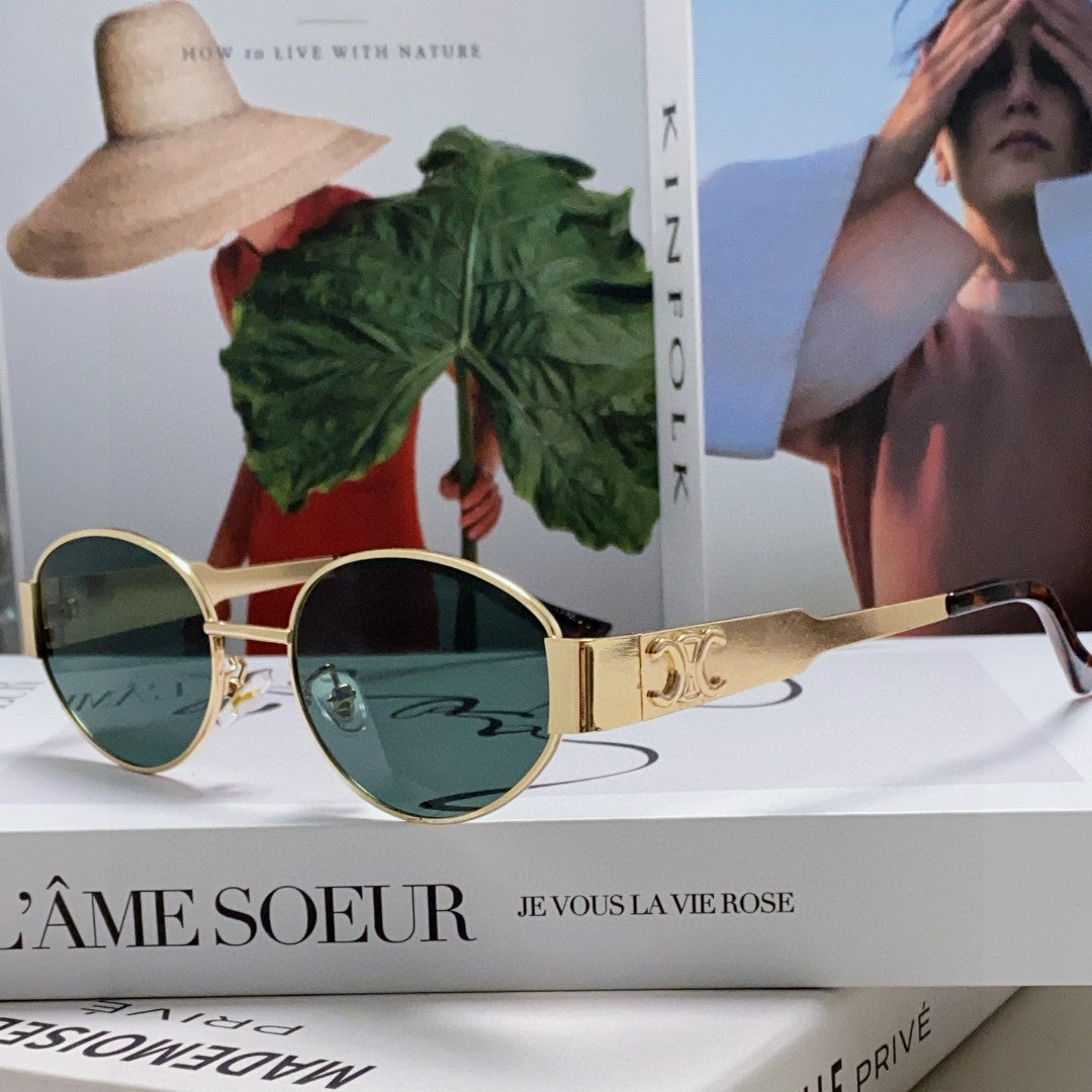 TRIOMPHE SUNGLASSES 548596 IN METAL BLACK LENSES