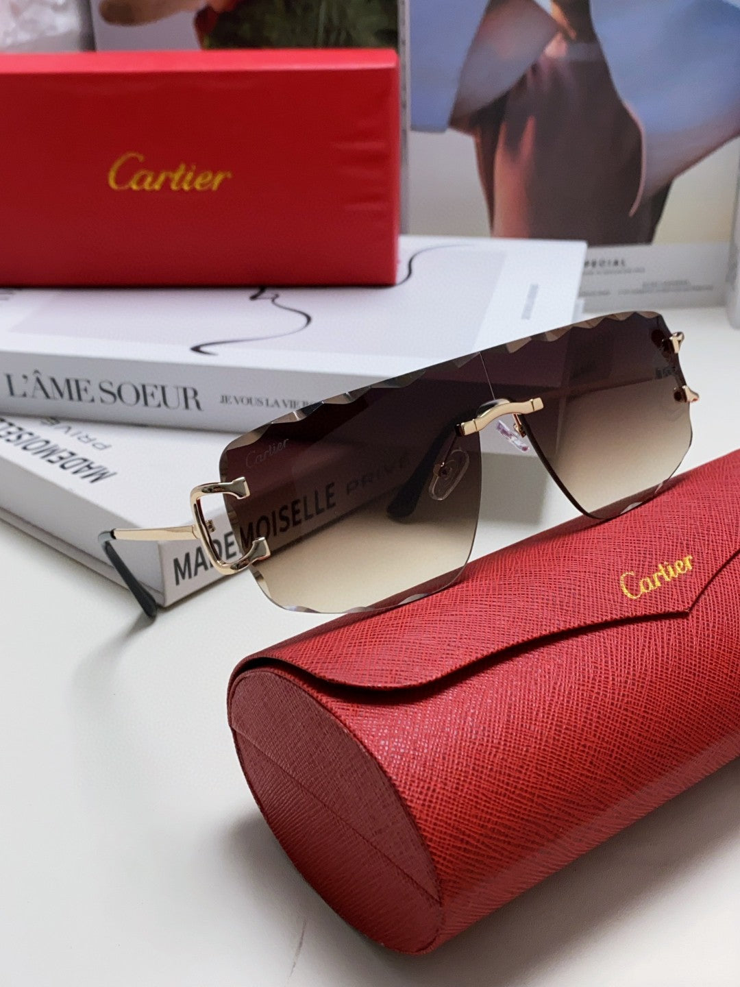 C DE RIMLESS NAVIGATOR FRAME SUNGLASSES 548665 IN METAL