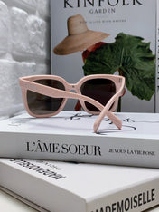 TRIOMPHE SUNGLASSES 552774 IN BABY PINK ACETATE TEXT LOGO