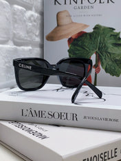 TRIOMPHE SUNGLASSES 552776 IN BLACK ACETATE TEXT LOGO