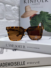 SQUARE SUNGLASSES 632879 IN HAVANA ACETATE