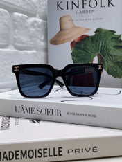 SQUARE SUNGLASSES 632880 IN BLACK ACETATE