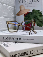 SQUARE SUNGLASSES 632881 IN GRAY CLEAR ACETATE