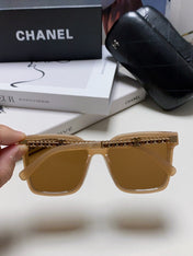 SQUARE SUNGLASSES 632884 IN BEIGE CLEAR ACETATE