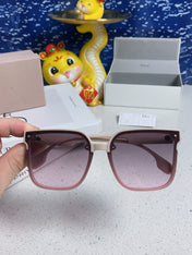 MONTAIGNE SUNGLASS 560859 IN BEIGE ACETATE PINK SMOKE LENSES