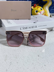 MONTAIGNE SUNGLASS 560859 IN BEIGE ACETATE PINK SMOKE LENSES