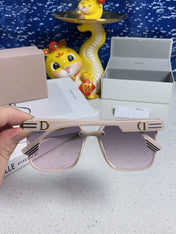 MONTAIGNE SUNGLASS 560859 IN BEIGE ACETATE PINK SMOKE LENSES