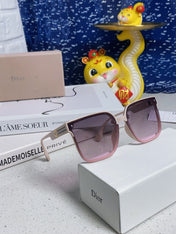 MONTAIGNE SUNGLASS 560859 IN BEIGE ACETATE PINK SMOKE LENSES