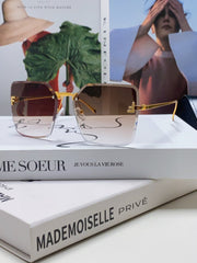 FIRST CRYSTAL SQUARE FRAME SUNGLASSES FE4082US IN METAL