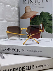 FIRST CRYSTAL SQUARE FRAME SUNGLASSES FE4082US IN METAL