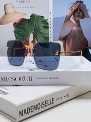 FIRST CRYSTAL SQUARE FRAME SUNGLASSES FE4082US IN METAL