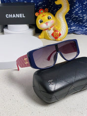 SQUARE SUNGLASSES 641780 IN BLUE ACETATE PINK FRAME