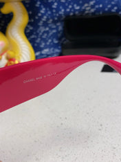 SQUARE SUNGLASSES 641780 IN BLUE ACETATE PINK FRAME