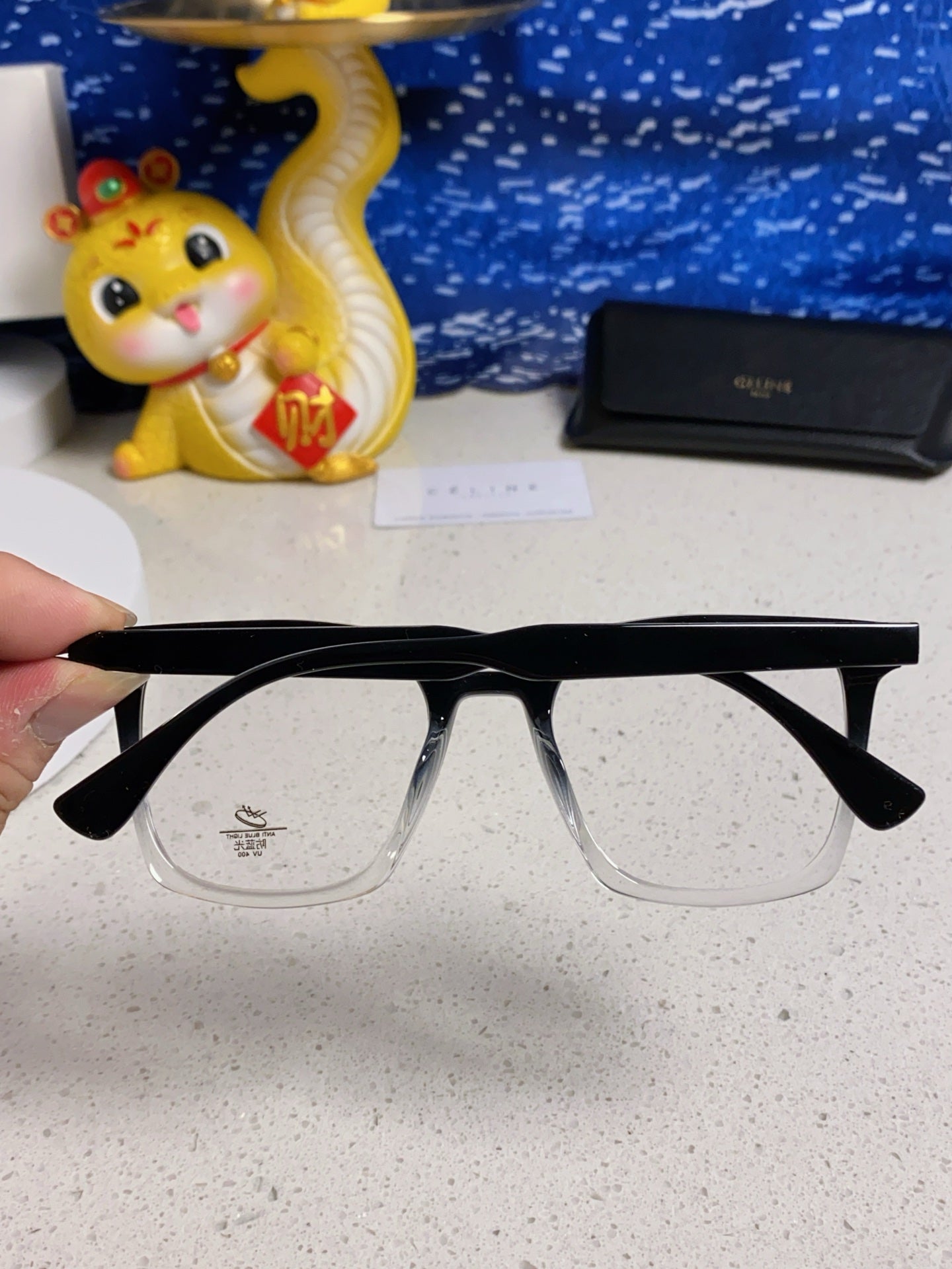 TRIOMPHE SUNGLASSES 563255 IN BLACK TO CLEAR ACETATE