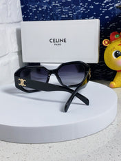 TRIOMPHE SQUARE SUNGLASS  566743 IN BLACK ACETATE GRADIENT SMOKE LENSES