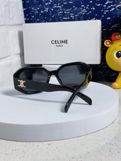 TRIOMPHE SQUARE SUNGLASS 566744 IN BLACK ACETATE