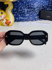 TRIOMPHE SQUARE SUNGLASS 566744 IN BLACK ACETATE