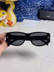 TRIOMPHE SUNGLASS 533220 IN BLACK ACETATE GOLD LOGO