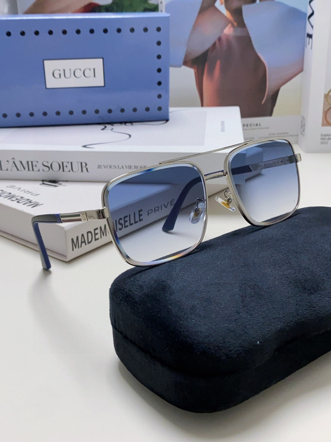 SQUARE FRAME SUNGLASSES 570213 IN METAL