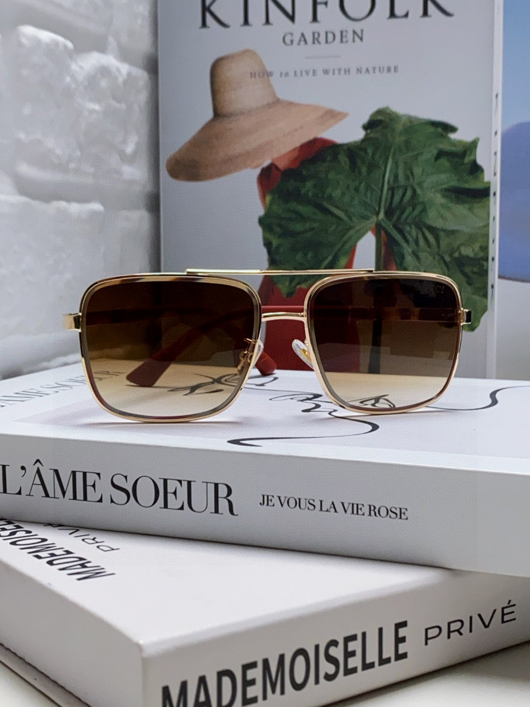 SQUARE FRAME SUNGLASSES 570213 IN METAL