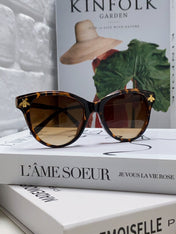 BEE EMBELLISHED BUTTERFLY FRAME SUNGLASSES 570242 IN ACETATE