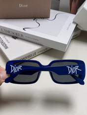 MONTAIGNE SUNGLASS 571595 IN BLUE ACETATE TEXT LOGO