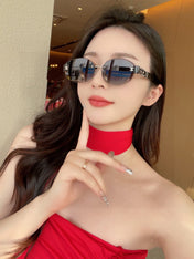 TRIOMPHE SUNGLASSES 573247 IN METAL GRADIENT SMOKE LENSES