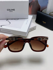 TRIOMPHE SUNGLASSES 573248 IN BROWN ACETATE METAL LOGO
