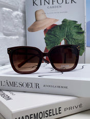 TRIOMPHE SUNGLASSES 573248 IN BROWN ACETATE METAL LOGO