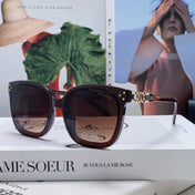 TRIOMPHE SUNGLASSES 573248 IN BROWN ACETATE METAL LOGO